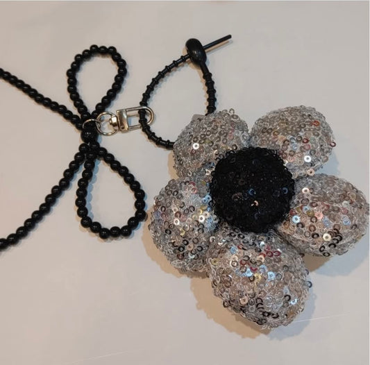 Spangle Anna Bag Charm- Silver