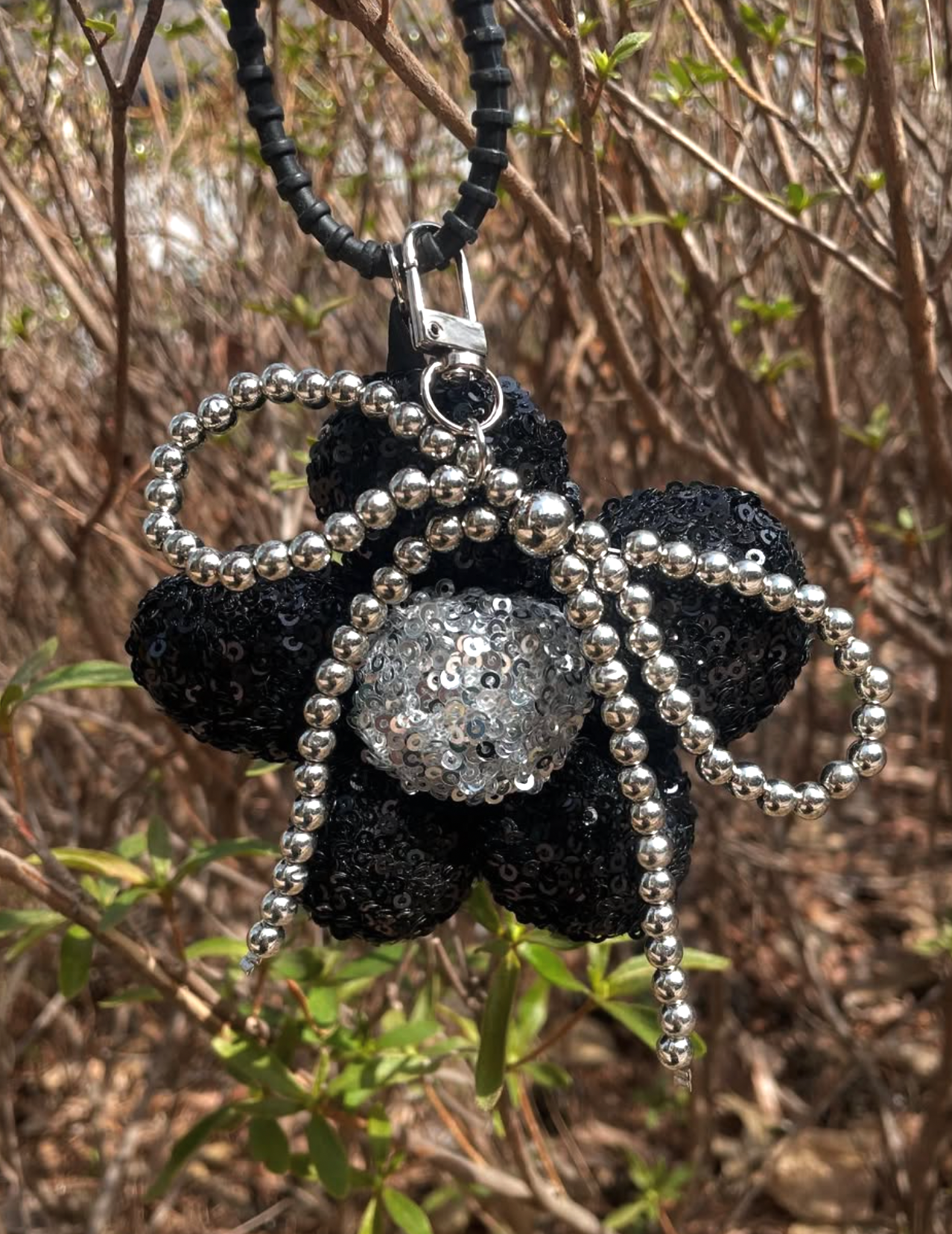 Spangle Anna Bag Charm- Black