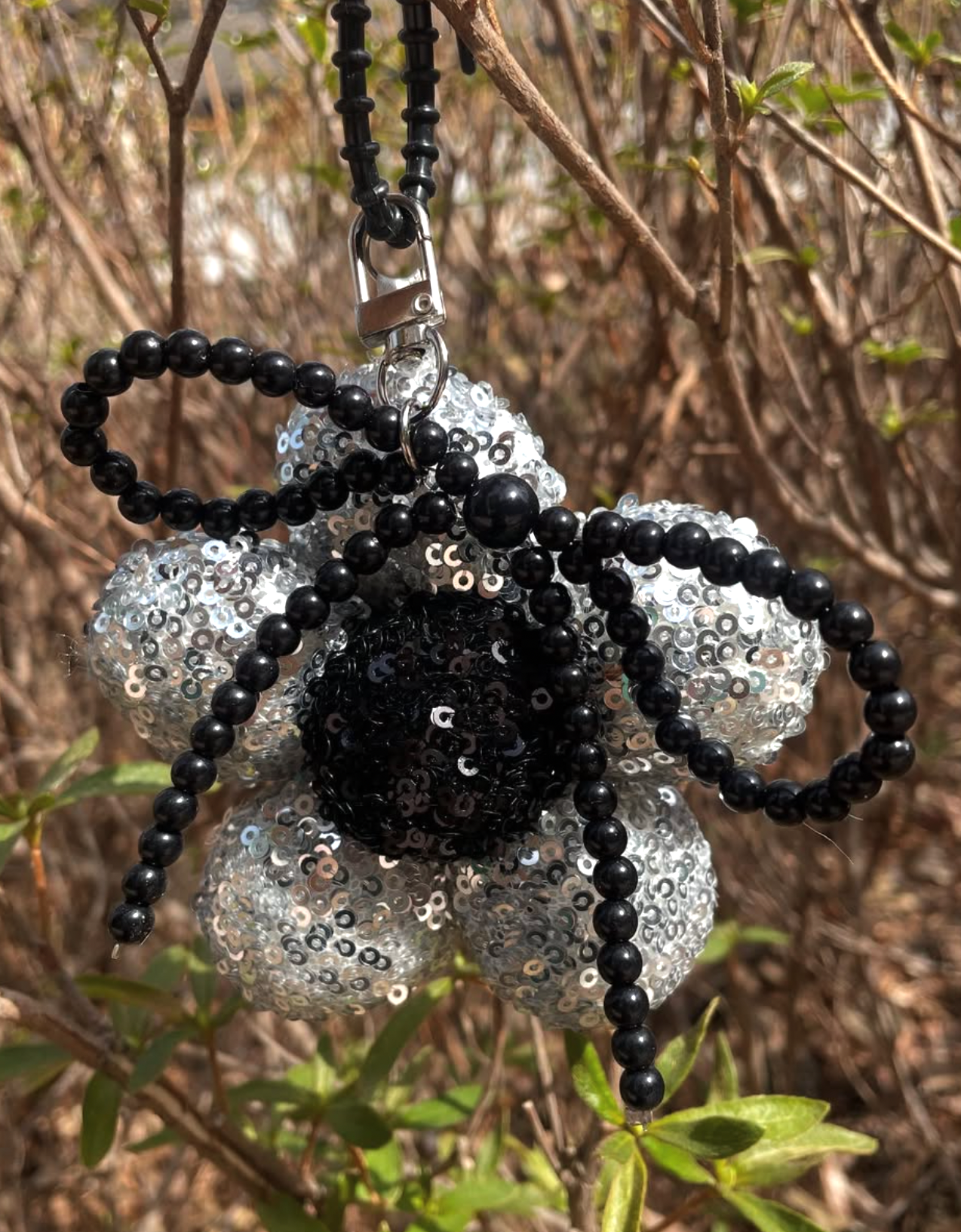 Spangle Anna Bag Charm- Silver